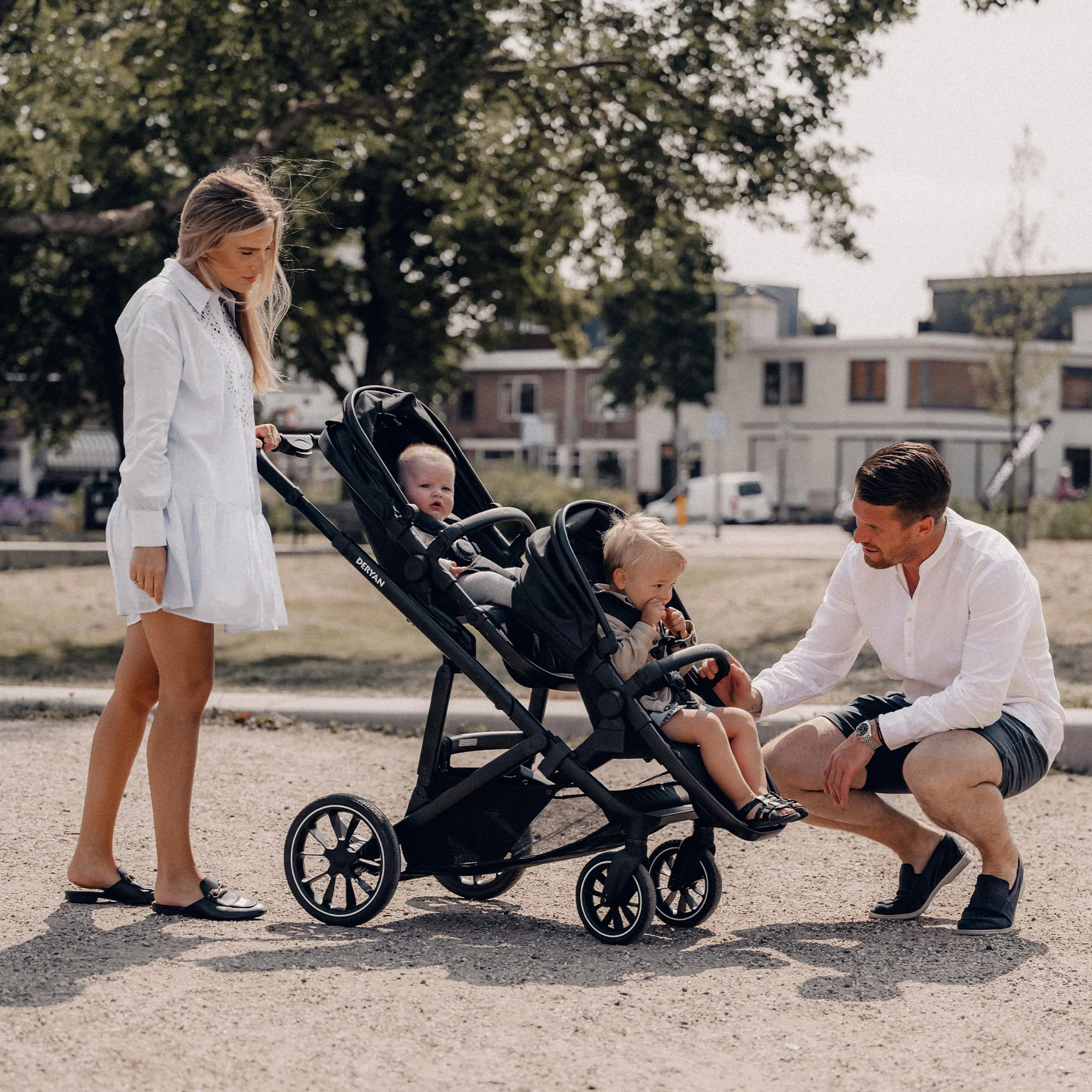 EVY V2 Duo Kinderwagen Zwart twee zitjes - Image 2