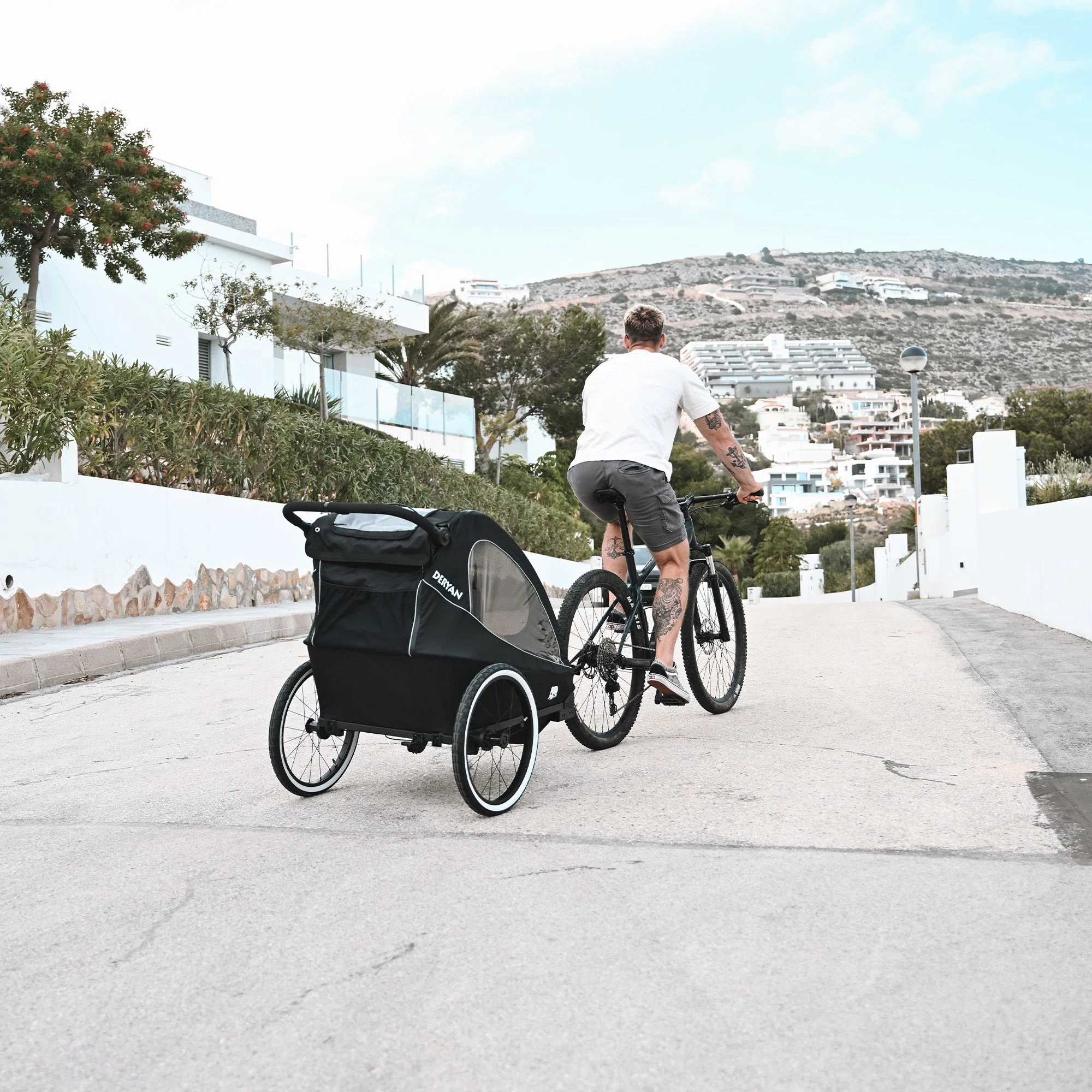 Luxe Fietskar - fietskar en wandelwagen en hardloopkinderwagen - Zwart - Image 7