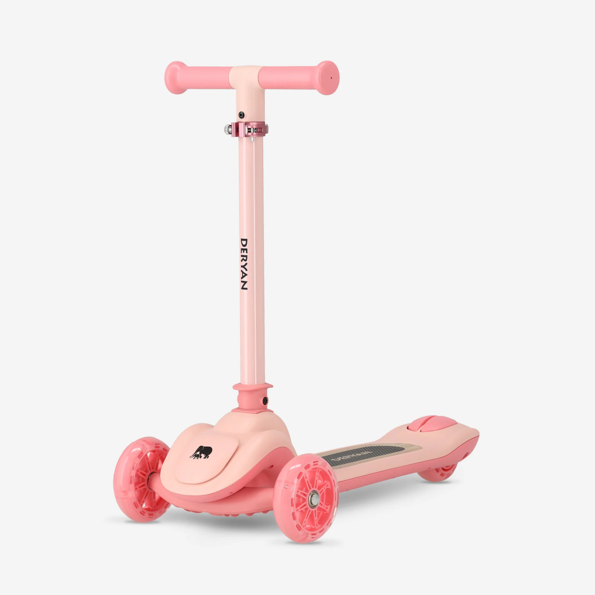 Harvey Kinderstep step 3 wielen - leeftijdsgroep 3+ - max 50kg - LED verlichting in de wielen - hoogte verstelbaar 65-70-75-80 cm - Roze