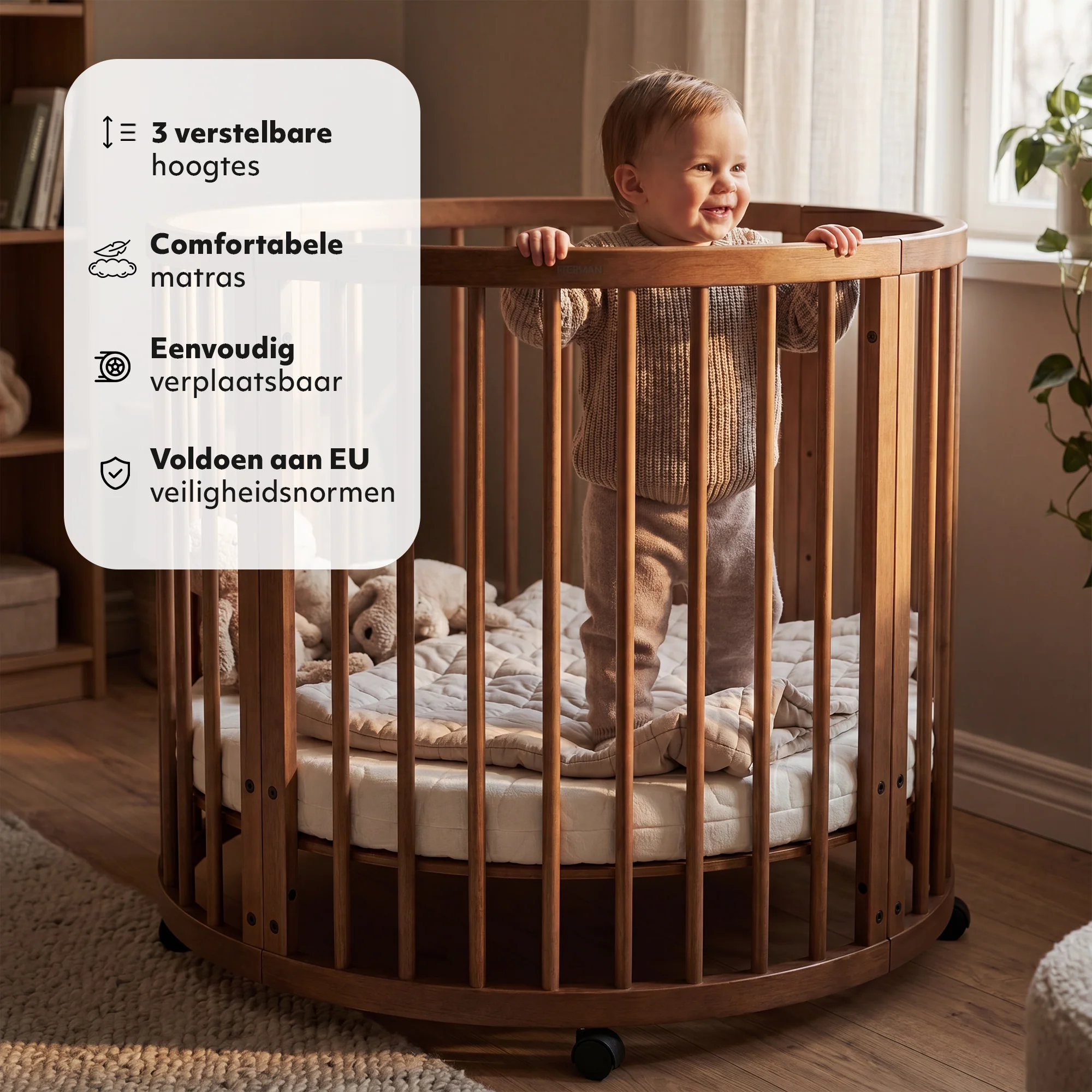 Willow Houten Ronde Box inclusief matras - Brown - Image 5
